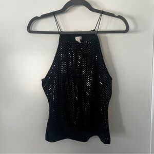00’s Black Sequin Tank